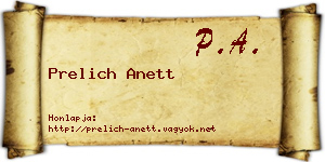 Prelich Anett névjegykártya